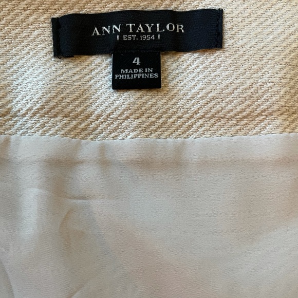 Ann Taylor Linen Blend Zip Front Panel Skirt - Picture 7 of 8